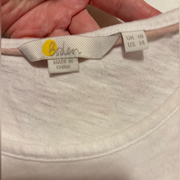 Boden, Faye white mini ruffle sleeve jersey tank, 14 - Picture 4 of 10